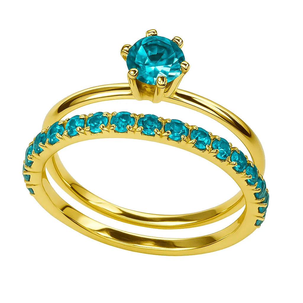 Kit 2 Anéis Girl Aparador Banhado a Ouro 18k