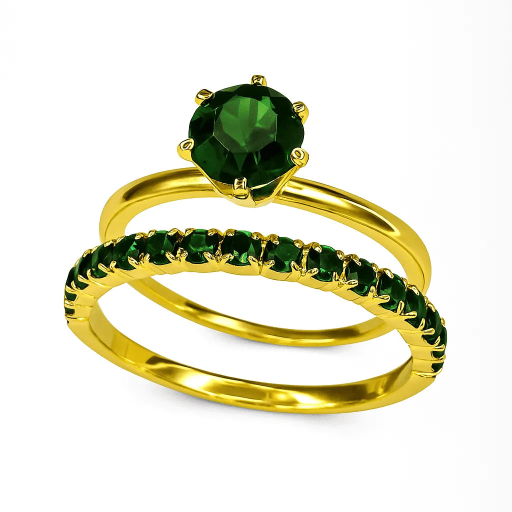 Kit 2 Anéis Girl Aparador Banhado a Ouro 18k