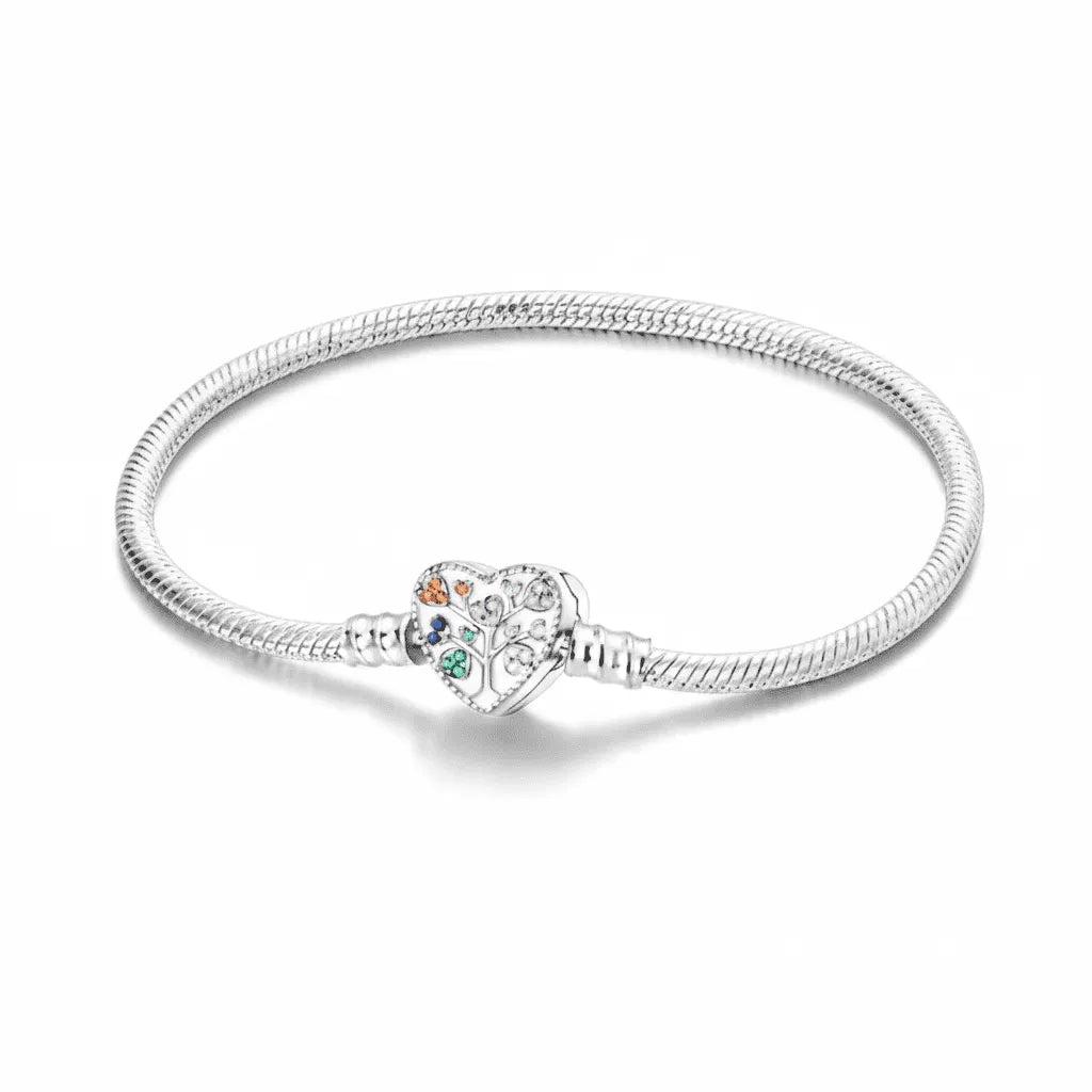 Pulseira Pandora Heart Banhado em Prata