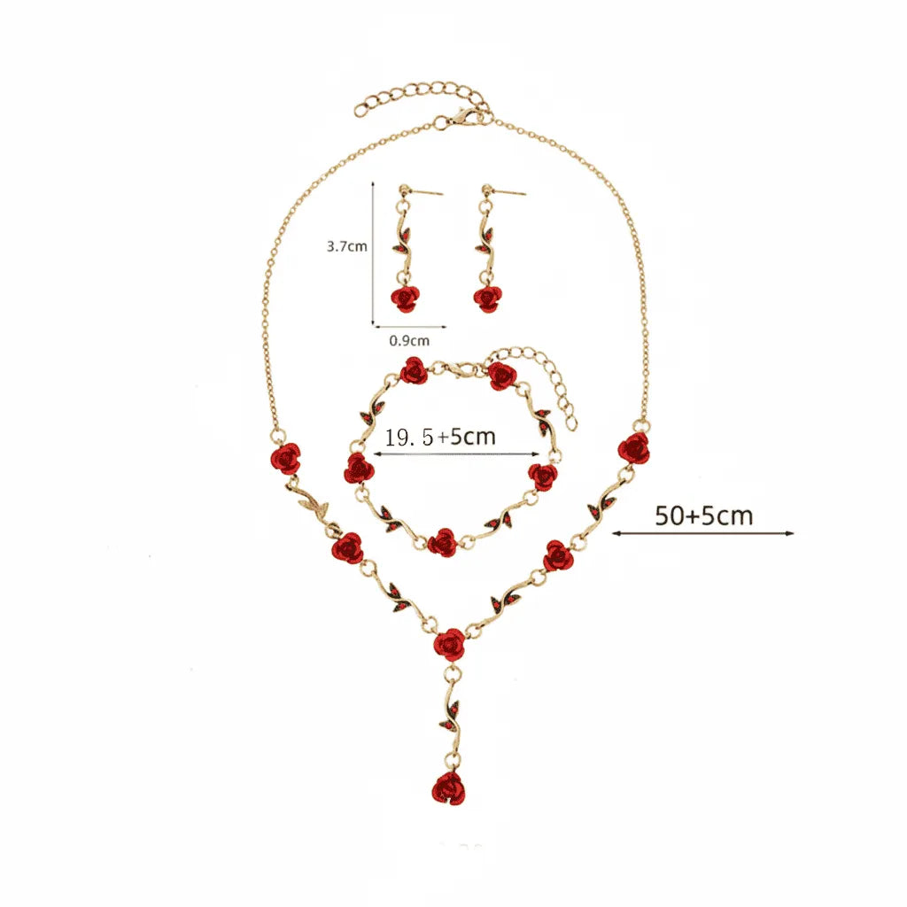 Kit Flower Rever Colar+brincos+pulseira