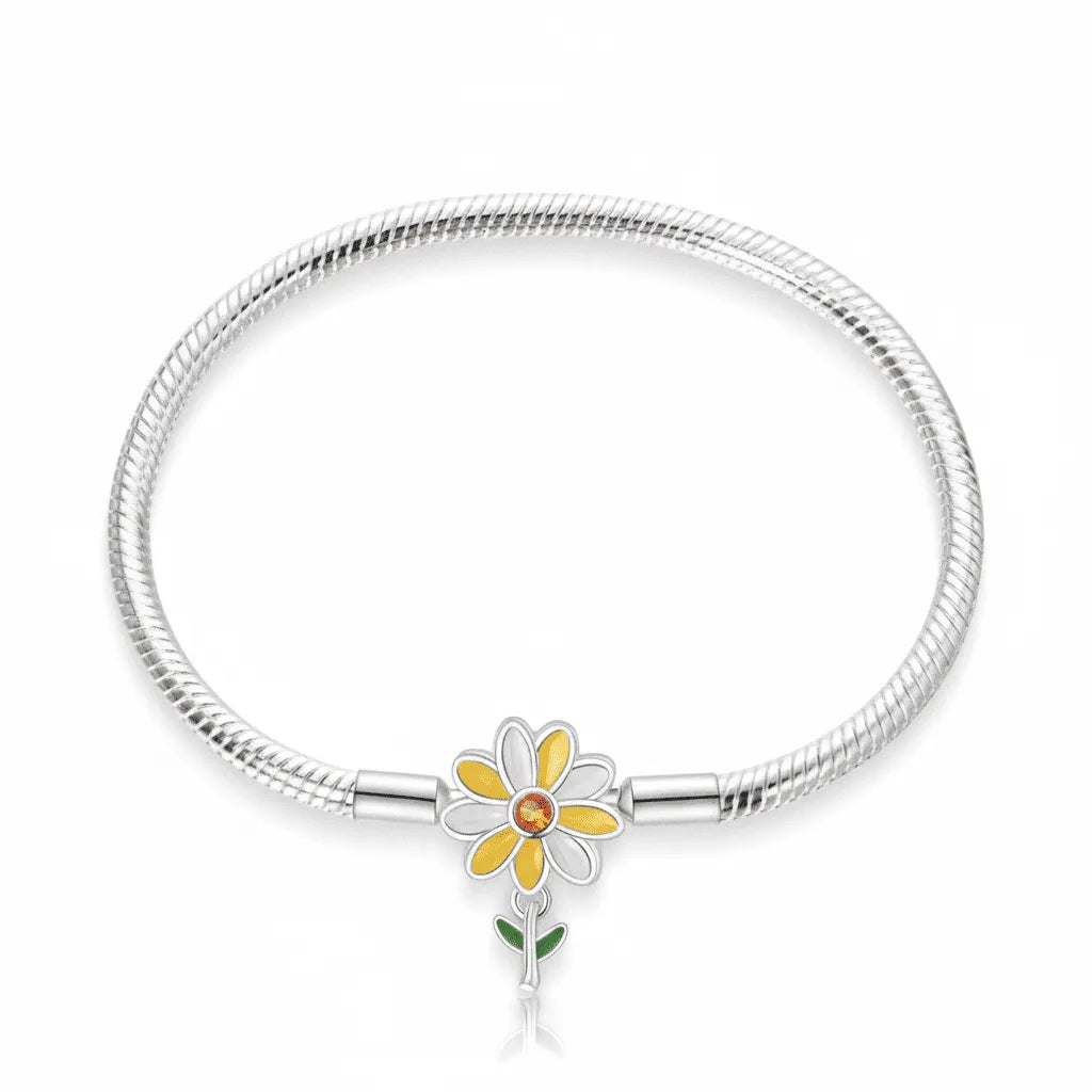 Pulseira Pandora Girassol Banhado em Prata