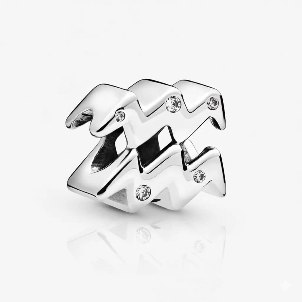 Berloque Aquário Banhado em Prata