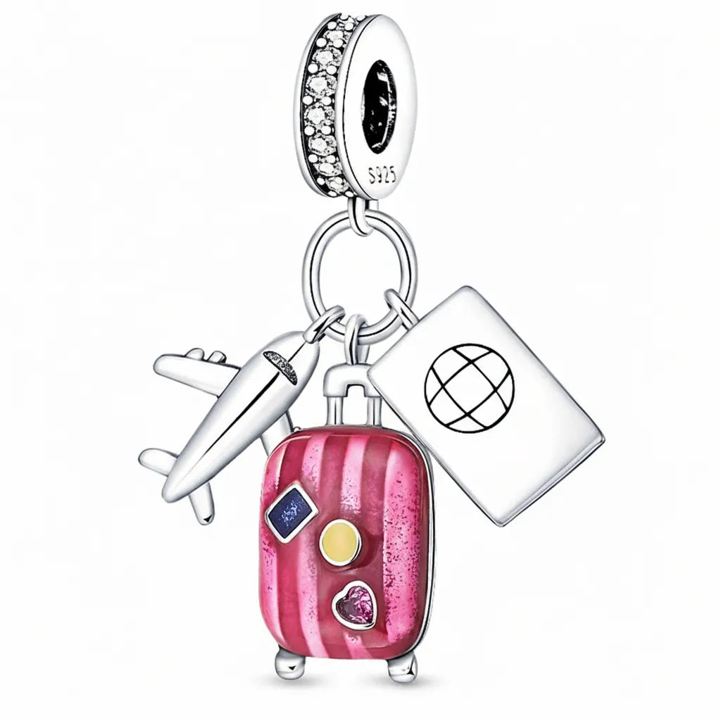 Berloque Viagem Banhado em Prata