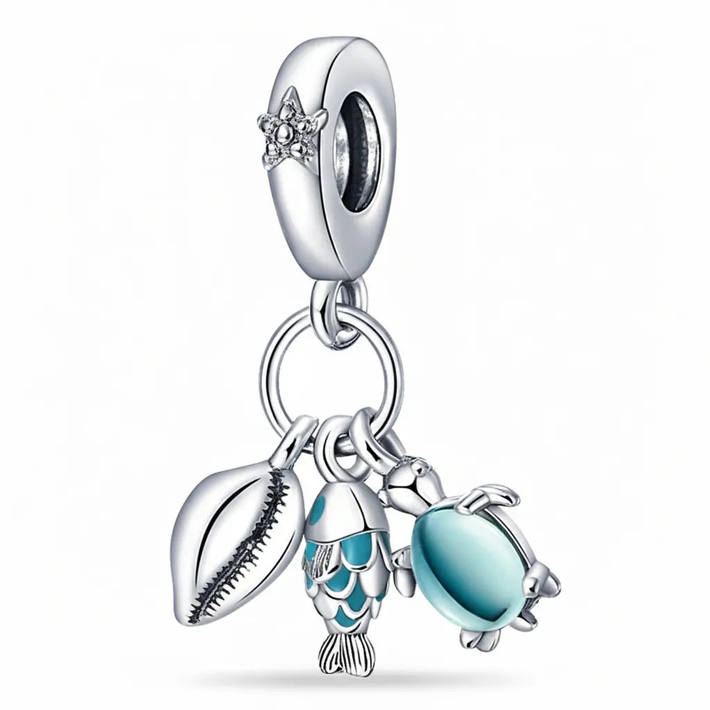 Berloque Mar Banhado em Prata