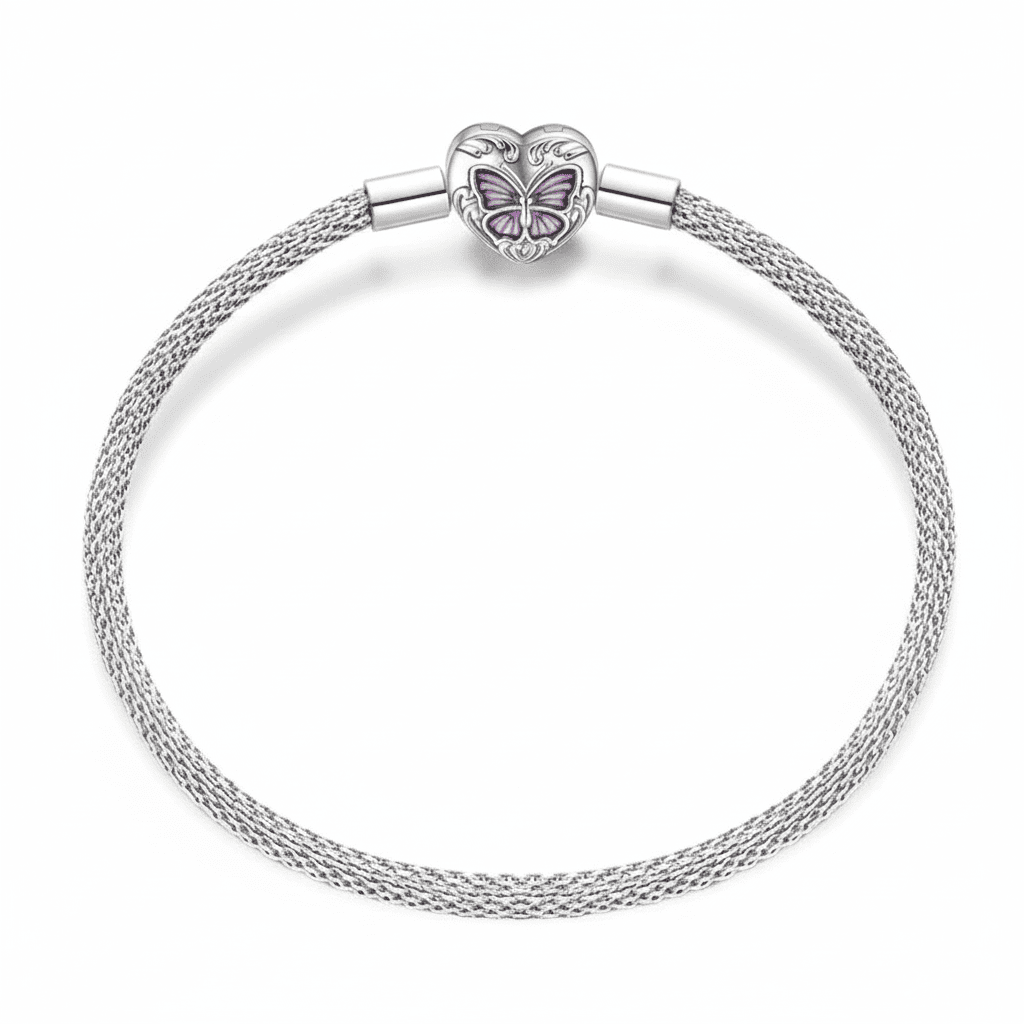 Pulseira Pandora Borboleta Banhada em Prata