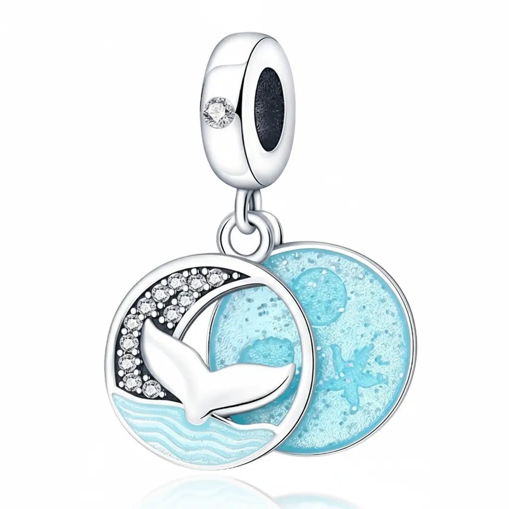 Berloque Oceano Banhado em Prata