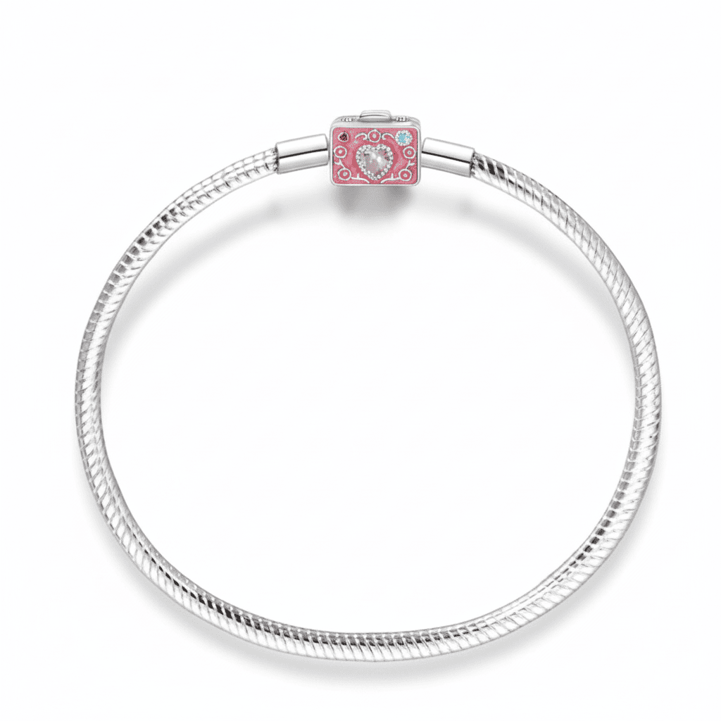 Pulseira Pandora Rosa Banhada em Prata