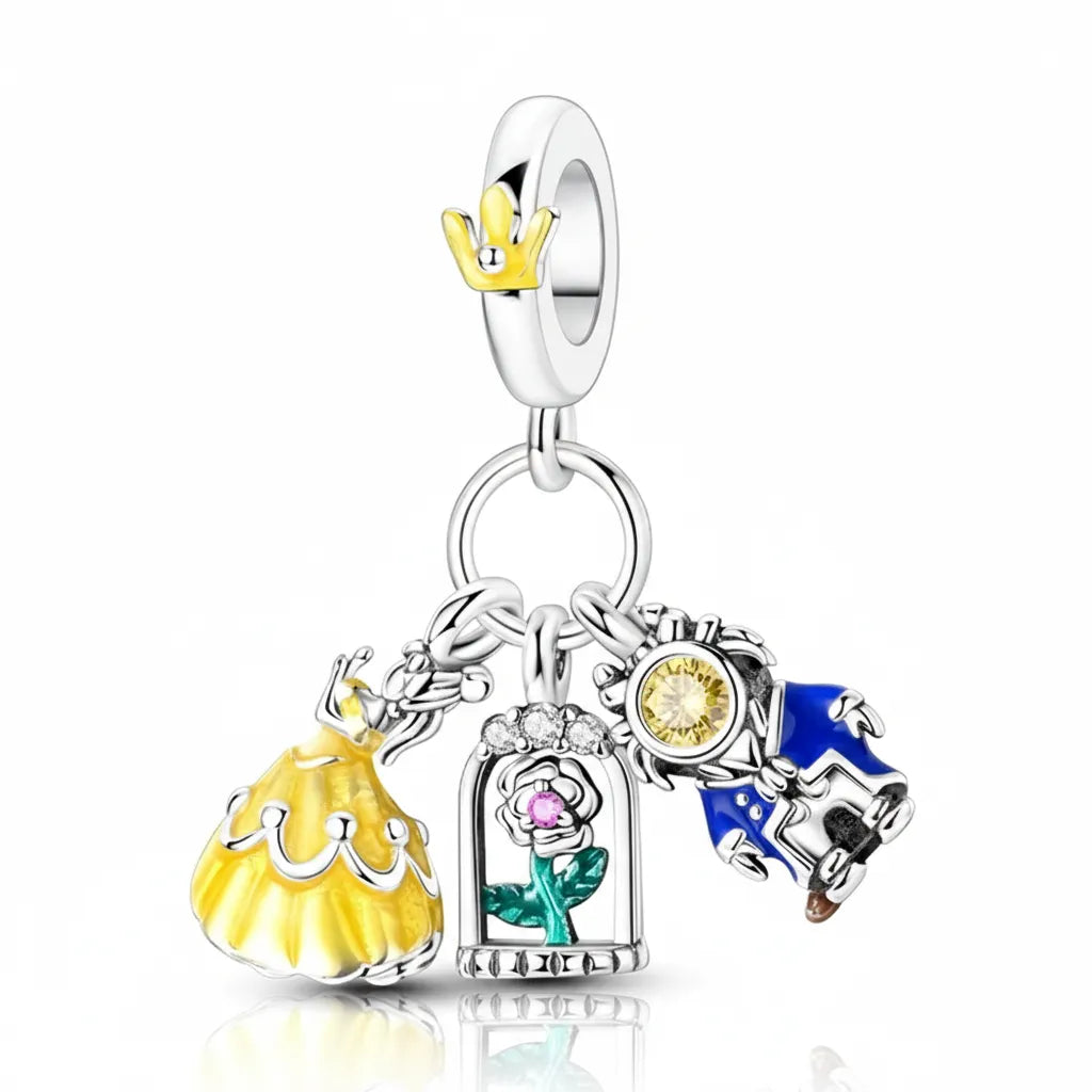 Berloque Princesa Banhado em Prata