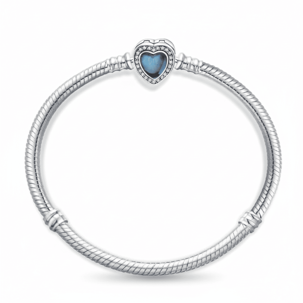 Pulseira Pandora Coração Gelado Banhada em Prata