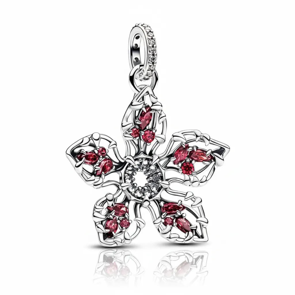 Berloque Stranger Things Mini Demogorgon Banhado em Prata