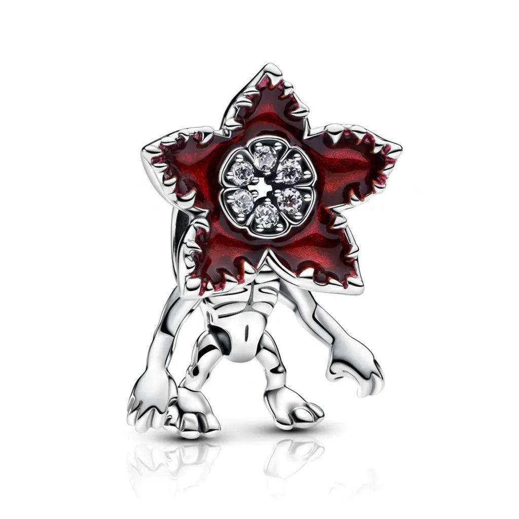 Berloque Stranger Things Demogorgon Banhado em Prata