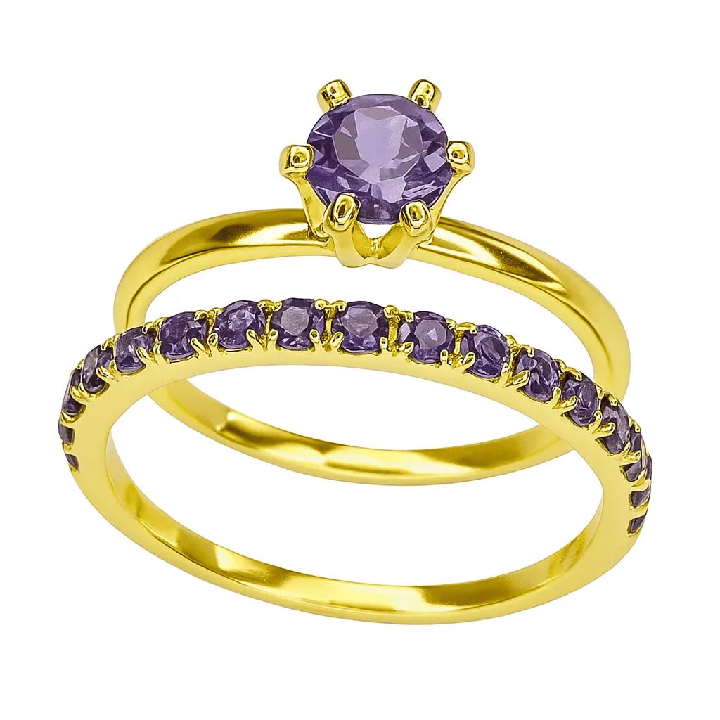 Kit 2 Anéis Girl Aparador Banhado a Ouro 18k