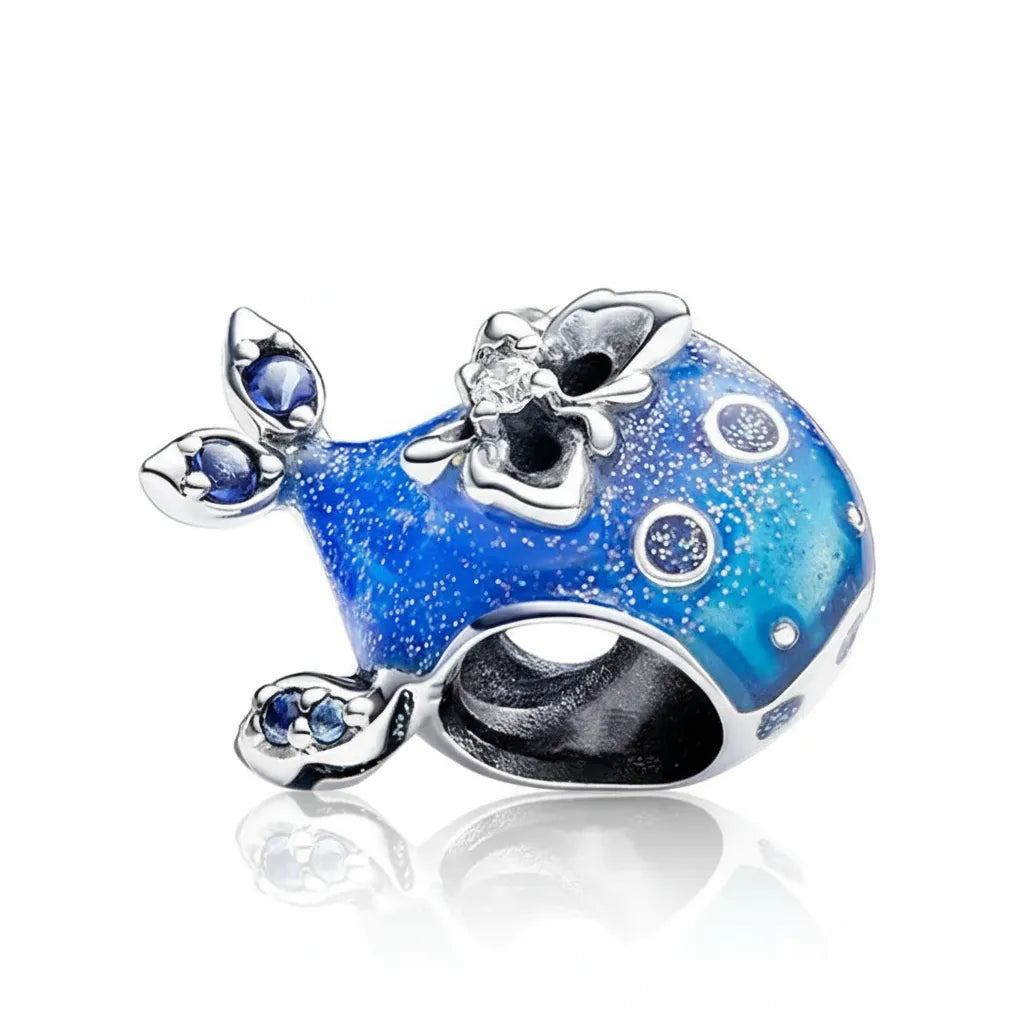 Berloque Baleia Banhados em Prata