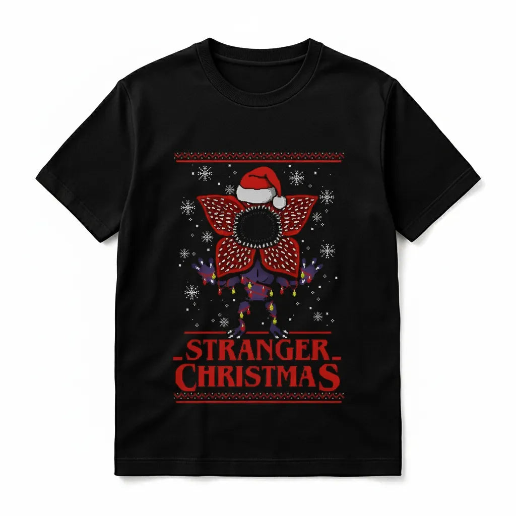 Camiseta Stranger Things Demogorgon de Natal 5º Nova Temporada