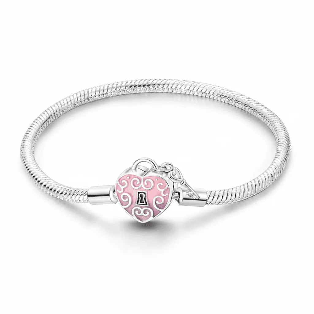 Pulseira Pandora Rosa Banhado em Prata