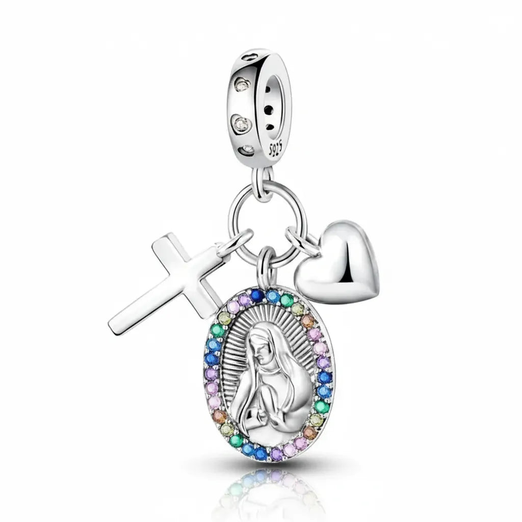 Berloque Icone Sagrado Banhado em Prata