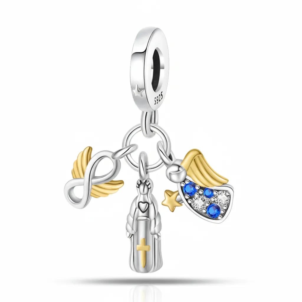 Berloque Ícone Sagrado Banhado em Prata