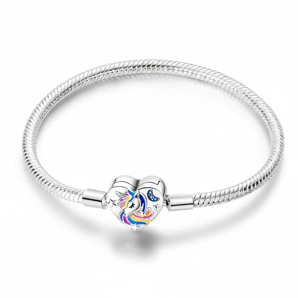 Pulseira Pandora Unicórnio Banhado em Prata