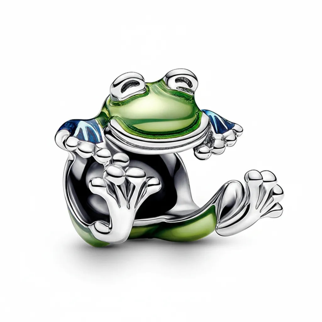 Berloque Sapo Banhados em Prata