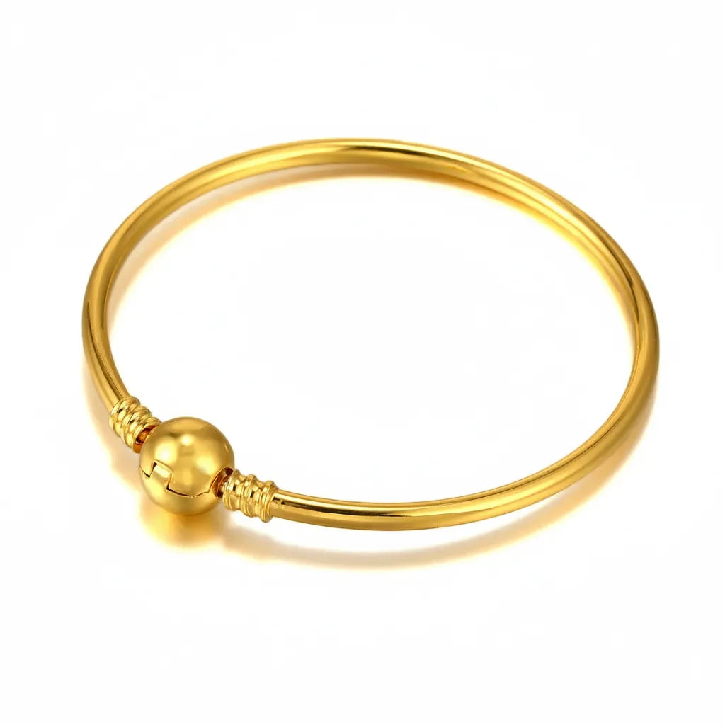 Pulseira Pandora Redonda Rígida Banhado em Prata